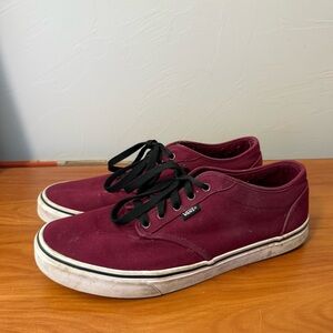 Vans Atwood Men's‎ Maroon Red Low Top Lace Up Sneaker Canvas Skate M13